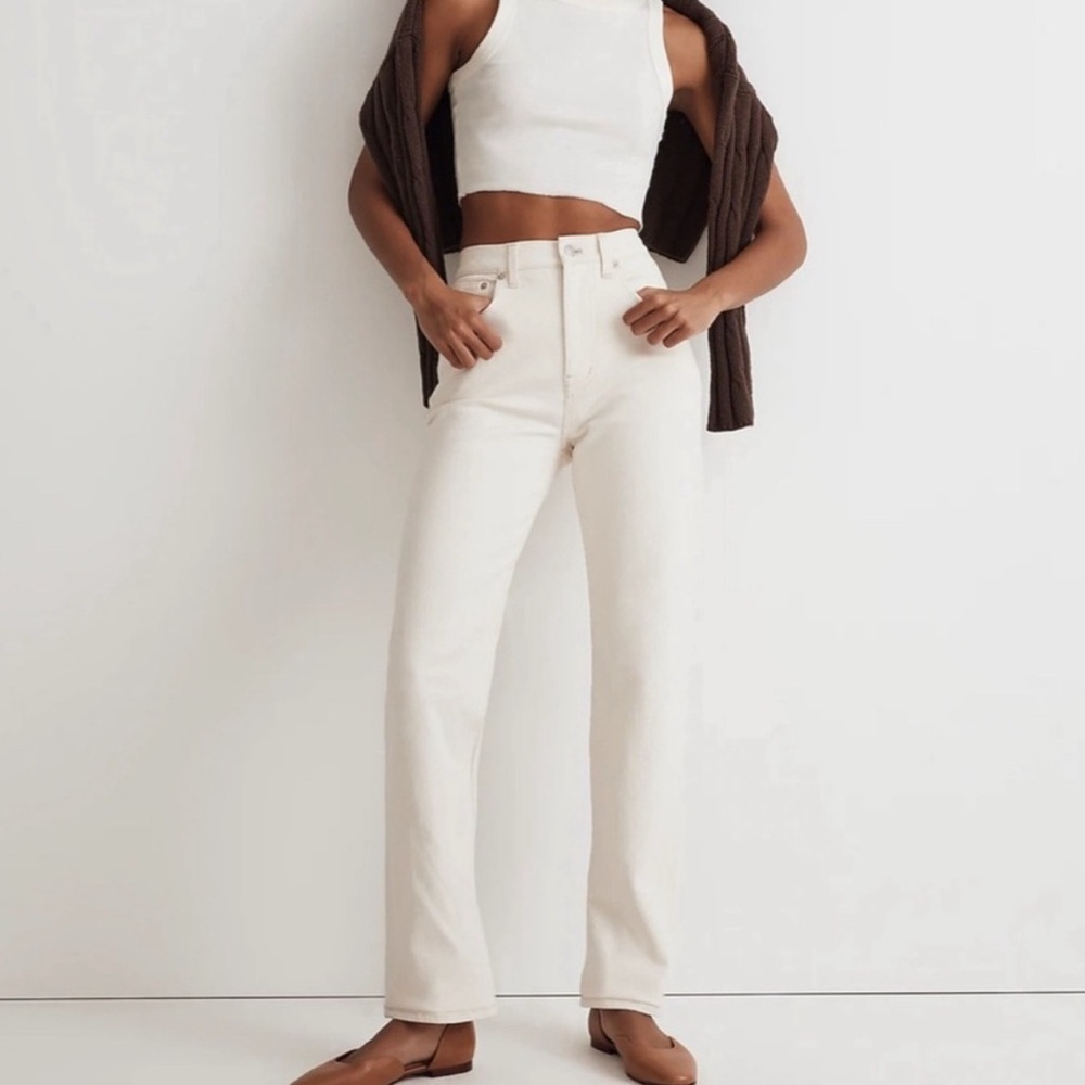 Madewell Women’s The Perfect Vintage Straight Jean Size 28 Cream